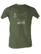 Jaws T-Shirt - Distressed Classic Adult Olive Tee Shirt