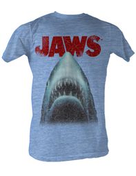 Jaws T-shirt Distressed Jaws Head Adult Light Blue Heather Tee Shirt Jaws T-shirt Distressed Jaws Head Adult Light Blue Heather Tee Shirt