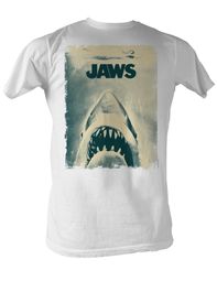 Jaws T-shirt Jaws Poster Classic Adult White Tee Shirt Jaws T-shirt Jaws Poster Classic Adult White Tee Shirt