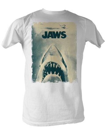 Jaws T-shirt Jaws Poster Classic Adult White Tee Shirt