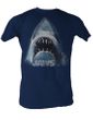 Jaws T-Shirt Jaws Shark Head Logo Adult Navy Tee Shirt