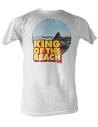 Jaws T-shirt King Of The Beach Adult White Tee Shirt Jaws T-shirt King Of The Beach Adult White Tee Shirt