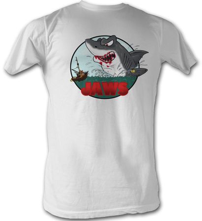 Jaws T-shirt Movie GRRR Adult White Tee Shirt