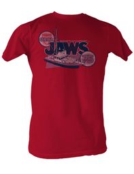 Jaws T-shirt Orca 75 Bigger Boat Classic Adult Red Tee Shirt Jaws T-shirt Orca 75 Bigger Boat Classic Adult Red Tee Shirt