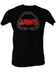 Jaws T-shirt Shark Jaw Classic Adult Black Tee Shirt Jaws T-shirt Shark Jaw Classic Adult Black Tee Shirt