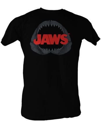 Jaws T-shirt Shark Jaw Classic Adult Black Tee Shirt