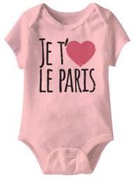 Je T'aime Le Paris Funny Baby Romper Pink Infant Babies Creeper Je T'aime Le Paris Funny Baby Romper Pink Infant Babies Creeper