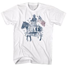 John Wayne Shirt Patriotic Silhouette White T-Shirt
