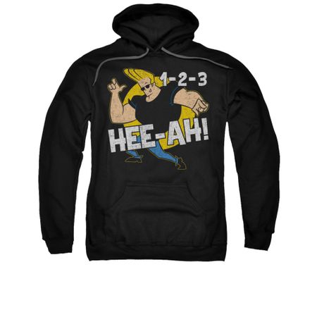 Johnny Bravo Hoodie Sweatshirt 123 Black Adult Hoody Sweat Shirt