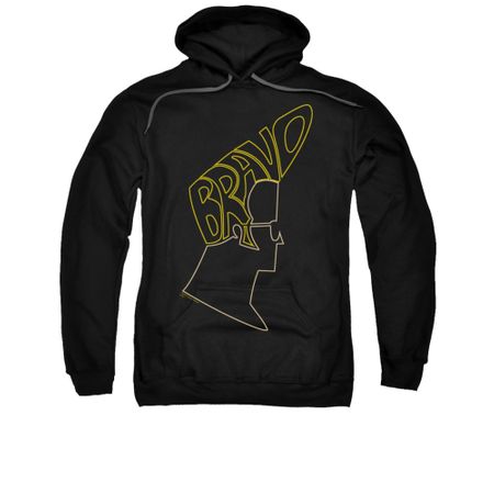 Johnny Bravo Hoodie Sweatshirt Bravo Hair Black Adult Hoody Sweat Shirt