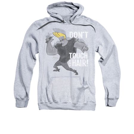 Johnny Bravo Hoodie Sweatshirt Hair Athletic Heather Adult Hoody Sweat Shirt