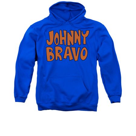 Johnny Bravo Hoodie Sweatshirt Jb Logo Royal Blue Adult Hoody Sweat Shirt