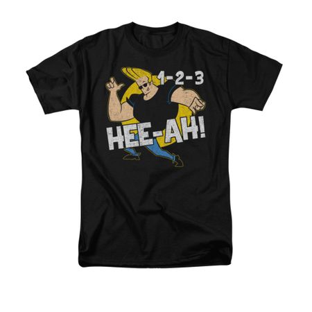 Johnny Bravo Shirt 123 Adult Black Tee T-Shirt