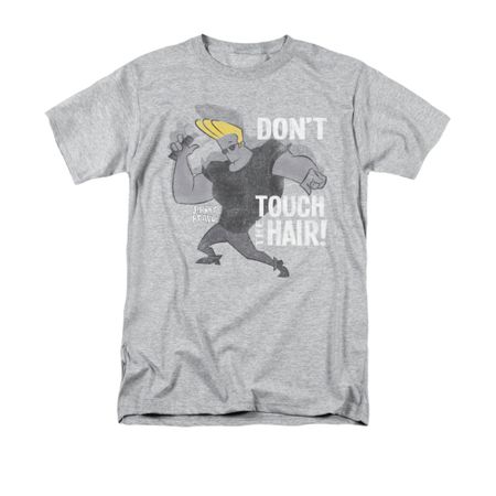 Johnny Bravo Shirt Hair Adult Athletic Heather Tee T-Shirt