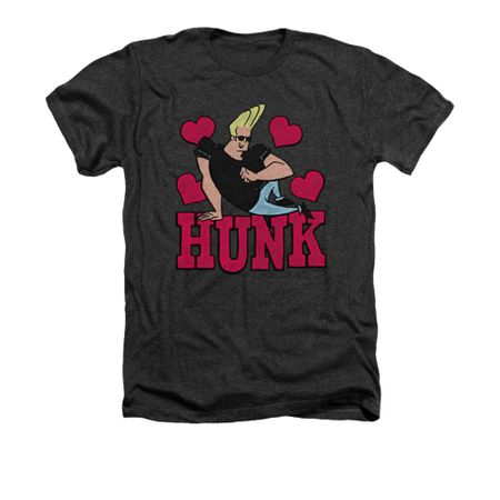 Johnny Bravo Shirt Hunk Adult Heather White Tee T-Shirt