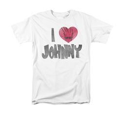 Johnny Bravo Shirt I Heart Johnny Adult White Tee T-Shirt