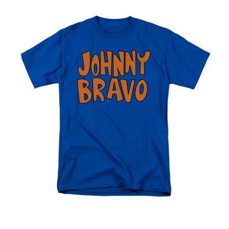 Johnny Bravo Shirt Jb Logo Adult Royal Blue Tee T-Shirt
