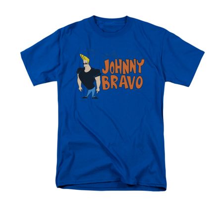 Johnny Bravo Shirt Johnny Logo Adult Royal Tee T-Shirt