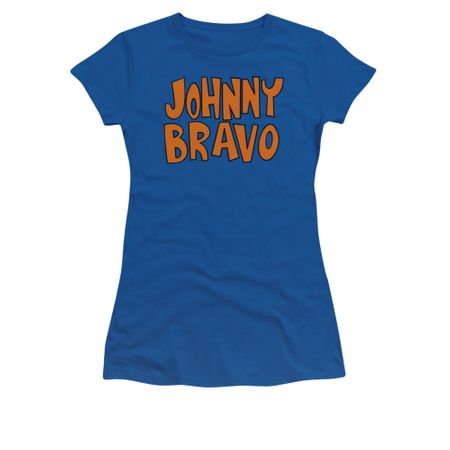 Johnny Bravo Shirt Juniors Jb Logo Royal Blue Tee T-Shirt