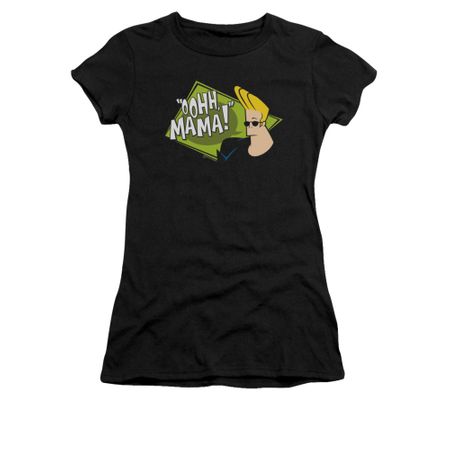 Johnny Bravo Shirt Juniors Oohh Mama Black Tee T-Shirt