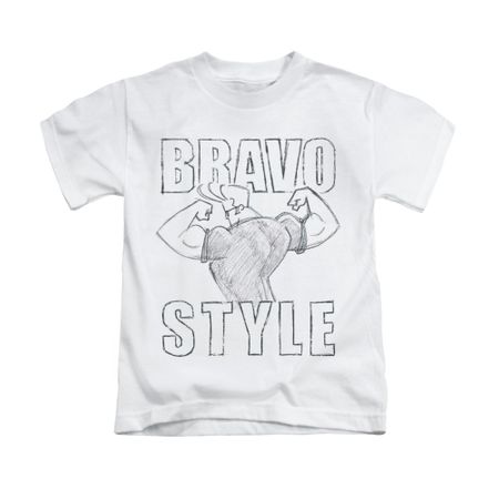 Johnny Bravo Shirt Kids Bravo Style White Youth Tee T-Shirt