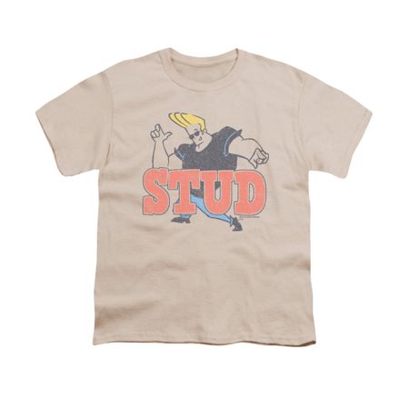 Johnny Bravo Shirt Kids Stud Cream Youth Tee T-Shirt