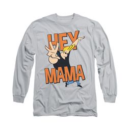 Johnny Bravo Shirt Long Sleeve Hey Mama Silver Tee T-Shirt