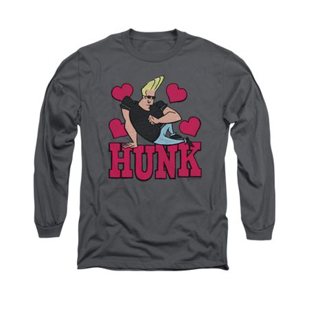 Johnny Bravo Shirt Long Sleeve Hunk White Tee T-Shirt