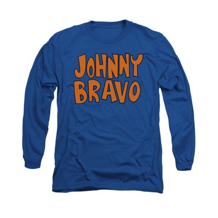 Johnny Bravo Shirt Long Sleeve Jb Logo Royal Blue Tee T-Shirt