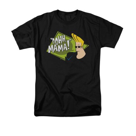 Johnny Bravo Shirt Oohh Mama Adult Black Tee T-Shirt