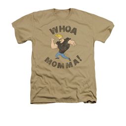 Johnny Bravo Shirt Whoa Momma Adult Heather Sand Tee T-Shirt