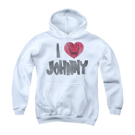 Johnny Bravo Youth Hoodie Imaginary White Kids Hoody