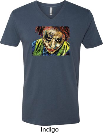 Joker Face Mens V-Neck Shirt