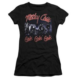 Juniors Motley Crue GIRLS GIRLS GIRLS Fitted Tee - Black Juniors Motley Crue GIRLS GIRLS GIRLS Fitted Tee - Black