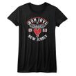 Juniors Size Bon Jovi NEW JERSEY 1983 T-shirt - Black