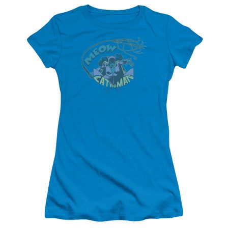 Clearance - Juniors Size MEOW CATWOMAN T-shirt - Turquoise