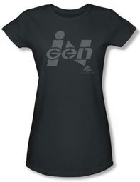 Jurassic Park Juniors T-shirt Movie Ingen Logo Charcoal Tee Shirt