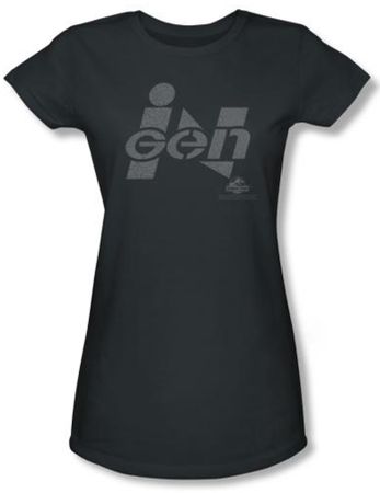 Jurassic Park Juniors T-shirt Movie Ingen Logo Charcoal Tee Shirt