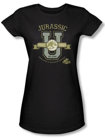 Jurassic Park Juniors T-shirt Movie Jurassic U Black Tee Shirt