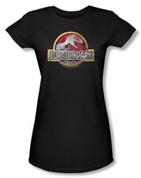 Jurassic Park Juniors T-shirt Movie Logo Black Tee Shirt