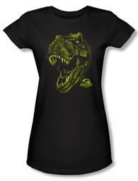 Jurassic Park Juniors T-shirt Movie Rex Dinosaur Mount Black Tee Shirt