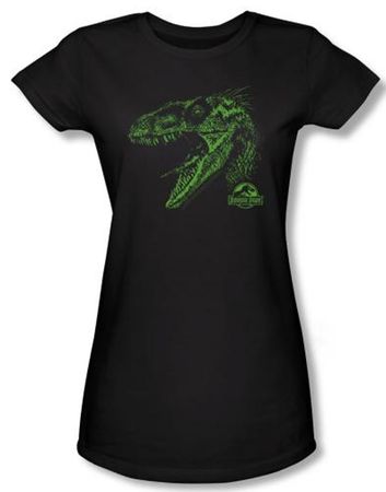 Jurassic Park Juniors T-shirt Movie Spino Mount Black Tee Shirt
