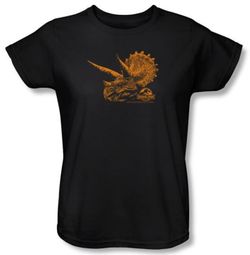 Jurassic Park Ladies T-shirt Movie Tri Dinosaur Mount Black Tee Shirt
