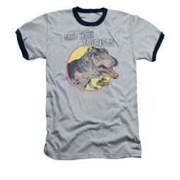 Jurassic Park Ringer Shirt More Tourists Adult Heather/Navy Tee T-Shirt