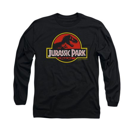 Jurassic Park Shirt Classic Logo Long Sleeve Black Tee T-Shirt
