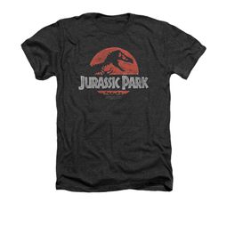 Jurassic Park Shirt Faded Logo Adult Heather Charcoal Tee T-Shirt Jurassic Park Shirt Faded Logo Adult Heather Charcoal Tee T-Shirt