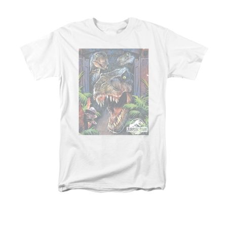 Jurassic Park Shirt Giant Door Adult White Tee T-Shirt