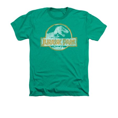 Jurassic Park Shirt Jp Orange Adult Heather Kelly Green Tee T-Shirt