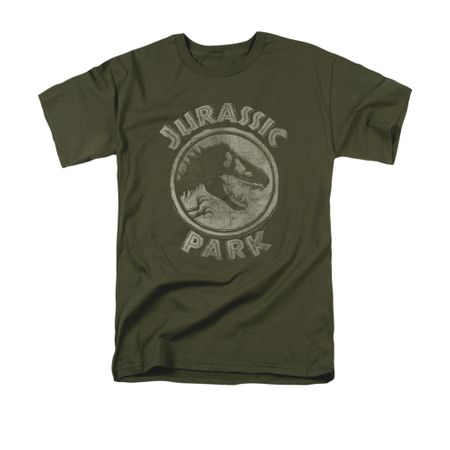 Jurassic Park Shirt Jp Stamp Adult Military Green Tee T-Shirt