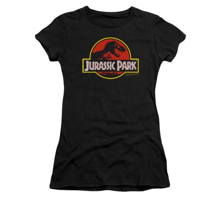Jurassic Park Shirt Juniors Classic Logo Black Tee T-Shirt